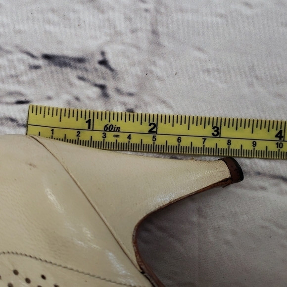 EVAN-PICONE Leather Heel Pumps Taupe Perferated Made in Spain 8N - Picture 12 of 13